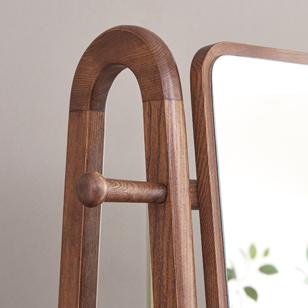 Larkspur Walnut Finish Hallway Mirror Rack