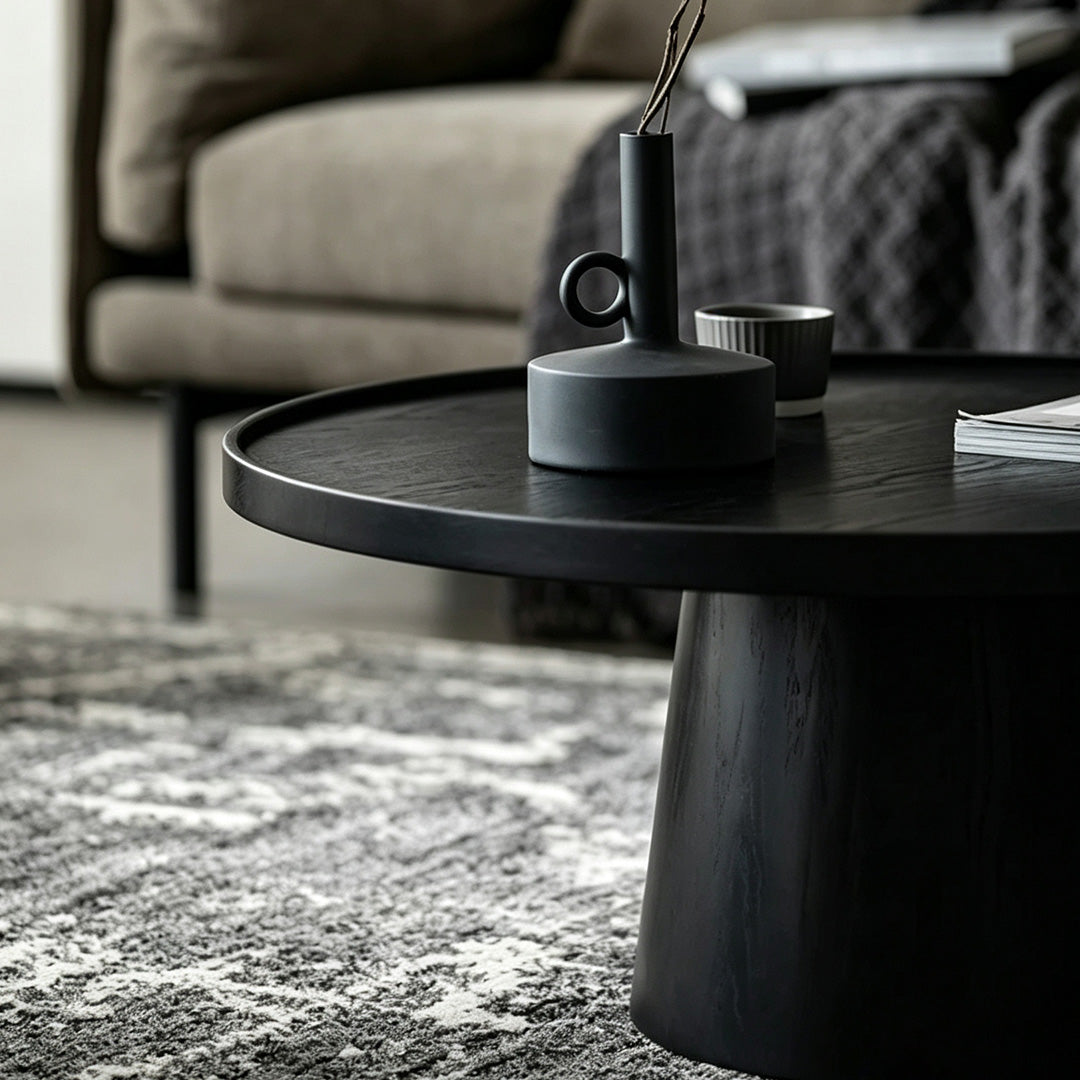 Emmett Matte Black Round Coffee Table