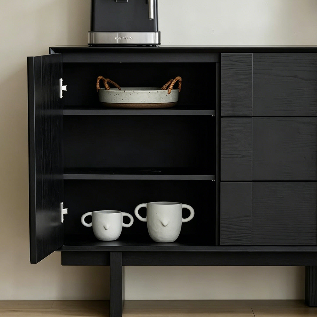 Quentin Black Oak Sideboard Cabinet