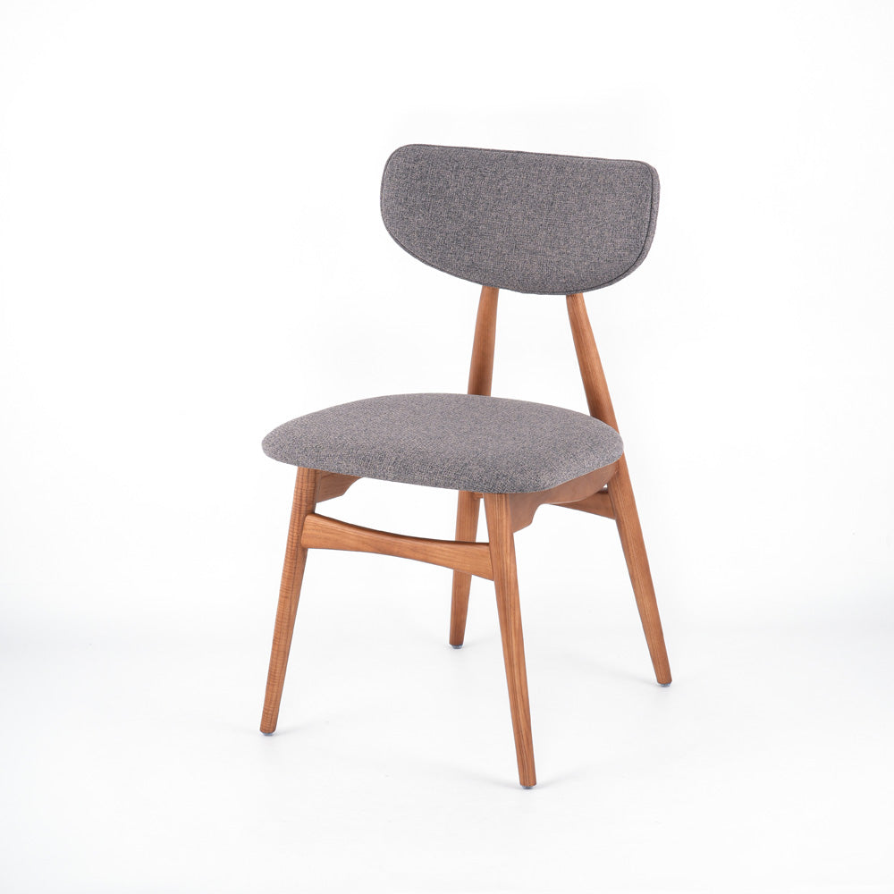 Arden Grey Fabric And Natural Wood Dining Chair