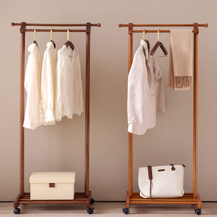 Holger Walnut Wood Rolling Garment Rack