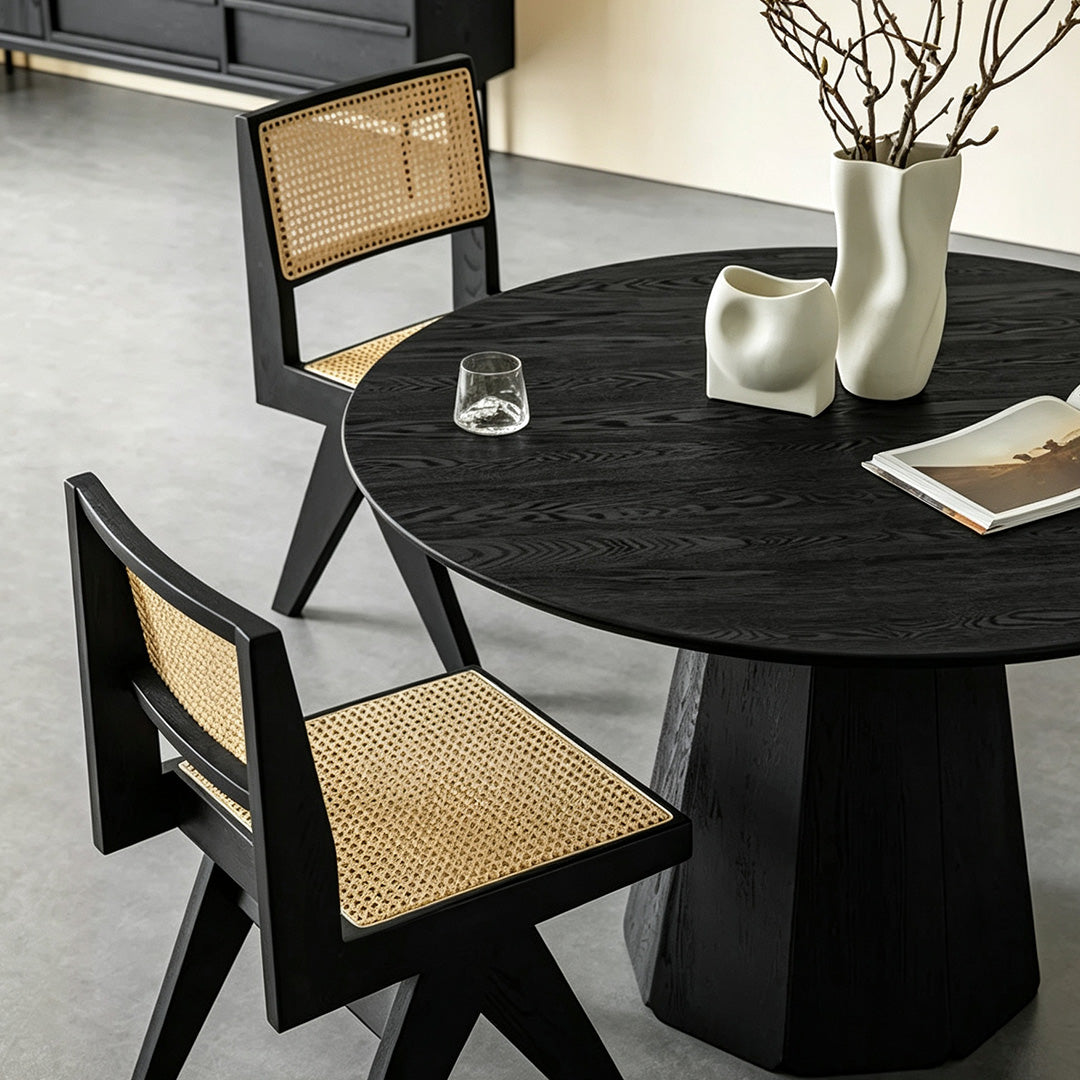 Ewan Black Wood Dining Table