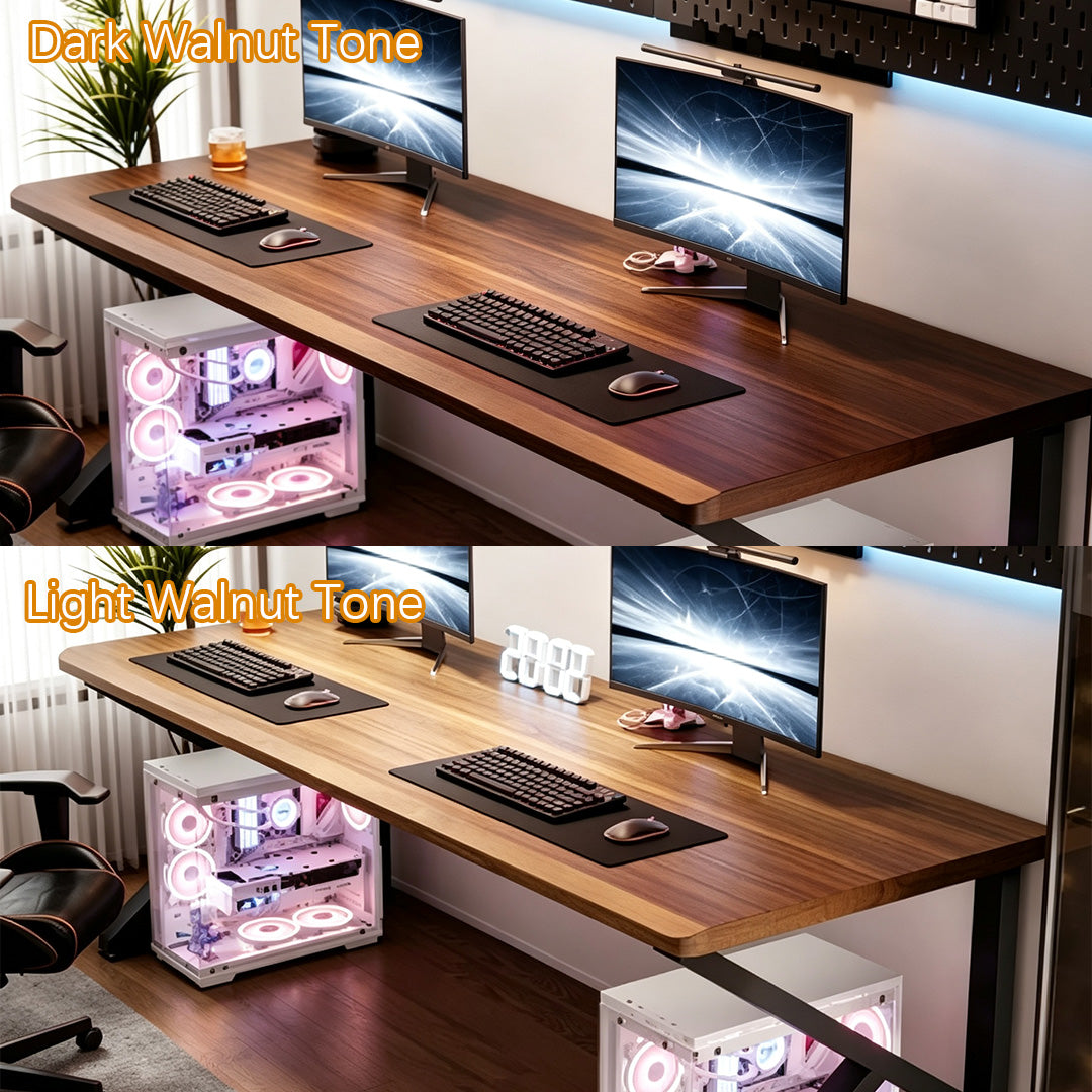 Hayden Walnut Finish Dual Monitor Desk