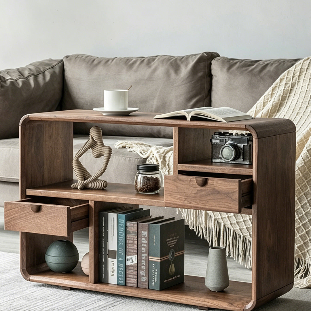 Angus Walnut Wood Console Table