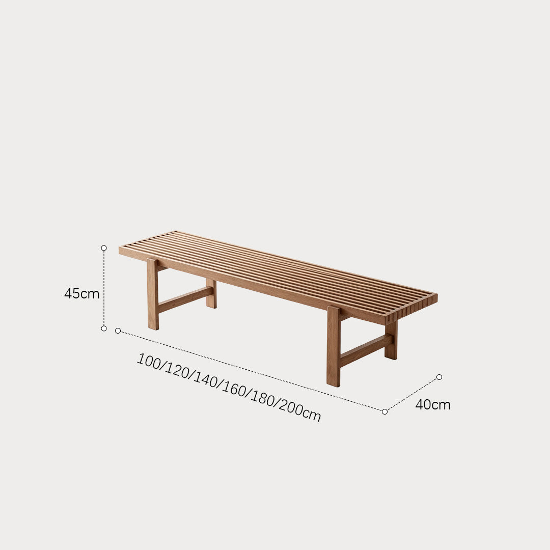 Jericho Ebony Wood Slatted Bench