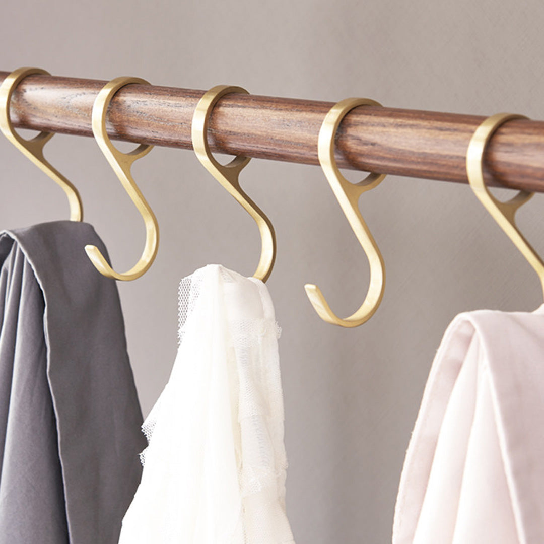 Larkspur Walnut Finish Hallway Mirror Rack