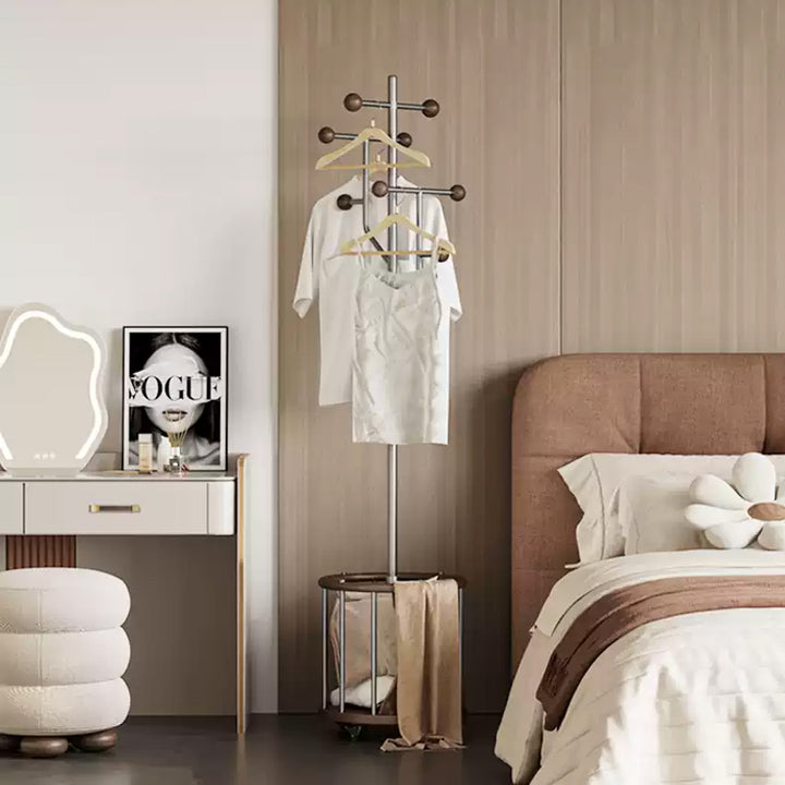 Fulbourn Brown And Metal Freestanding Coat Rack