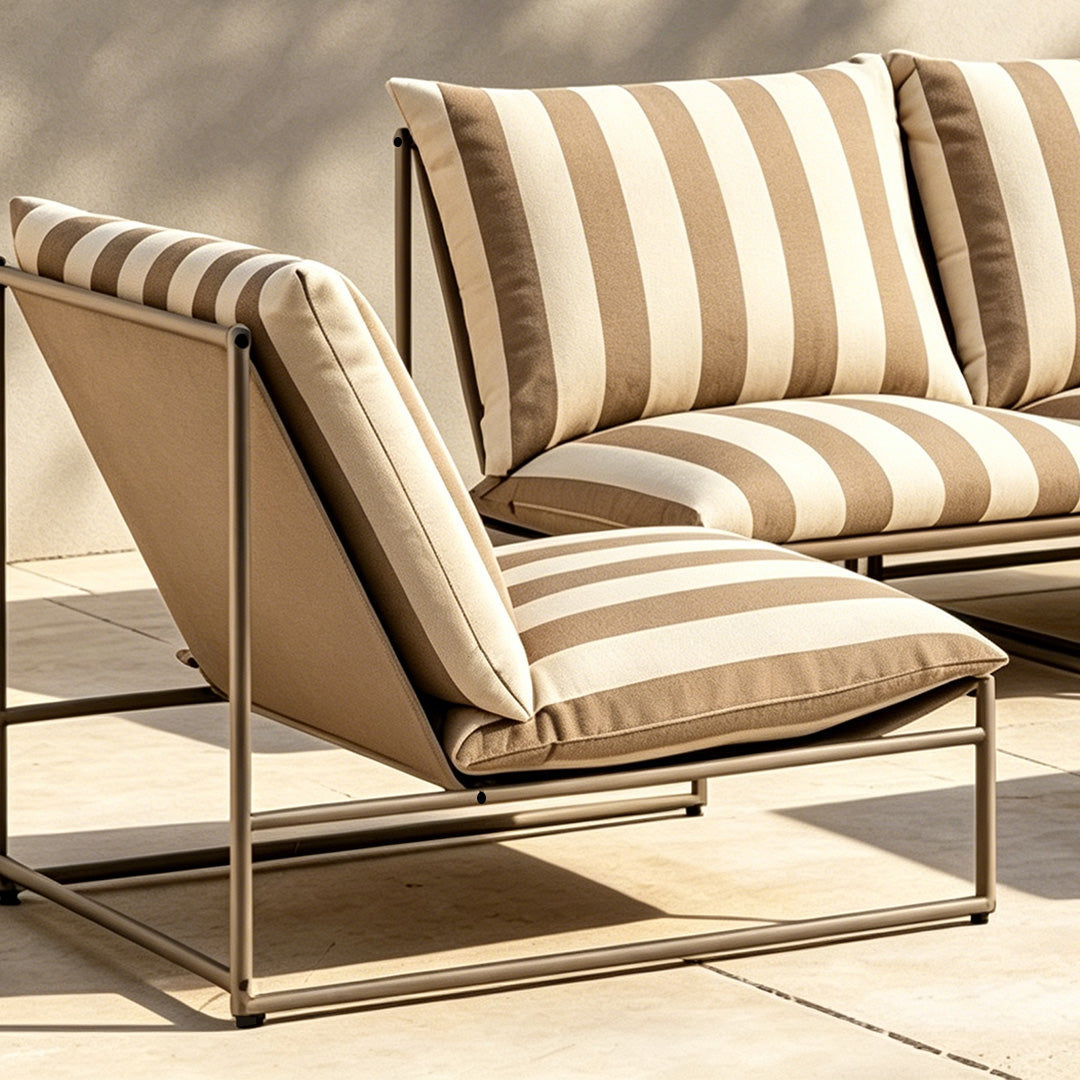 Fulbourn Beige Striped Outdoor Lounge Set