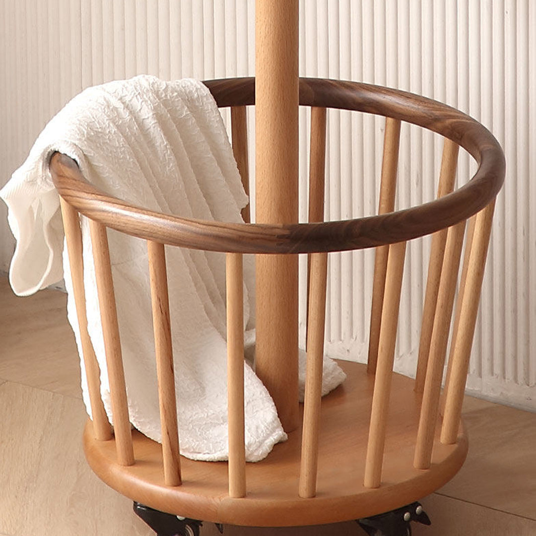 Julian Two-tone Wood Coat Stand With Basket