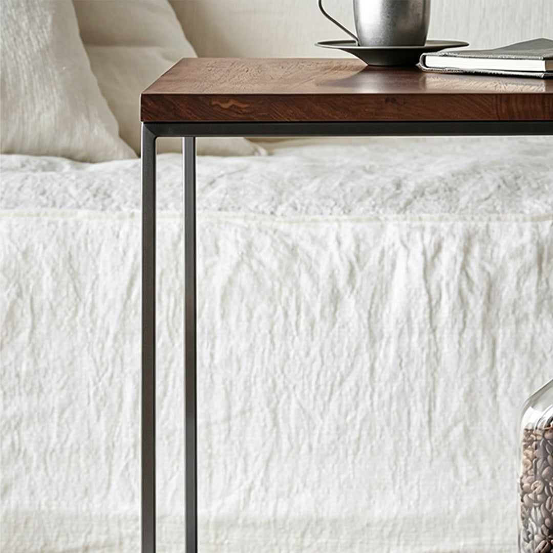 Barnaby Walnut And Metal Side Table