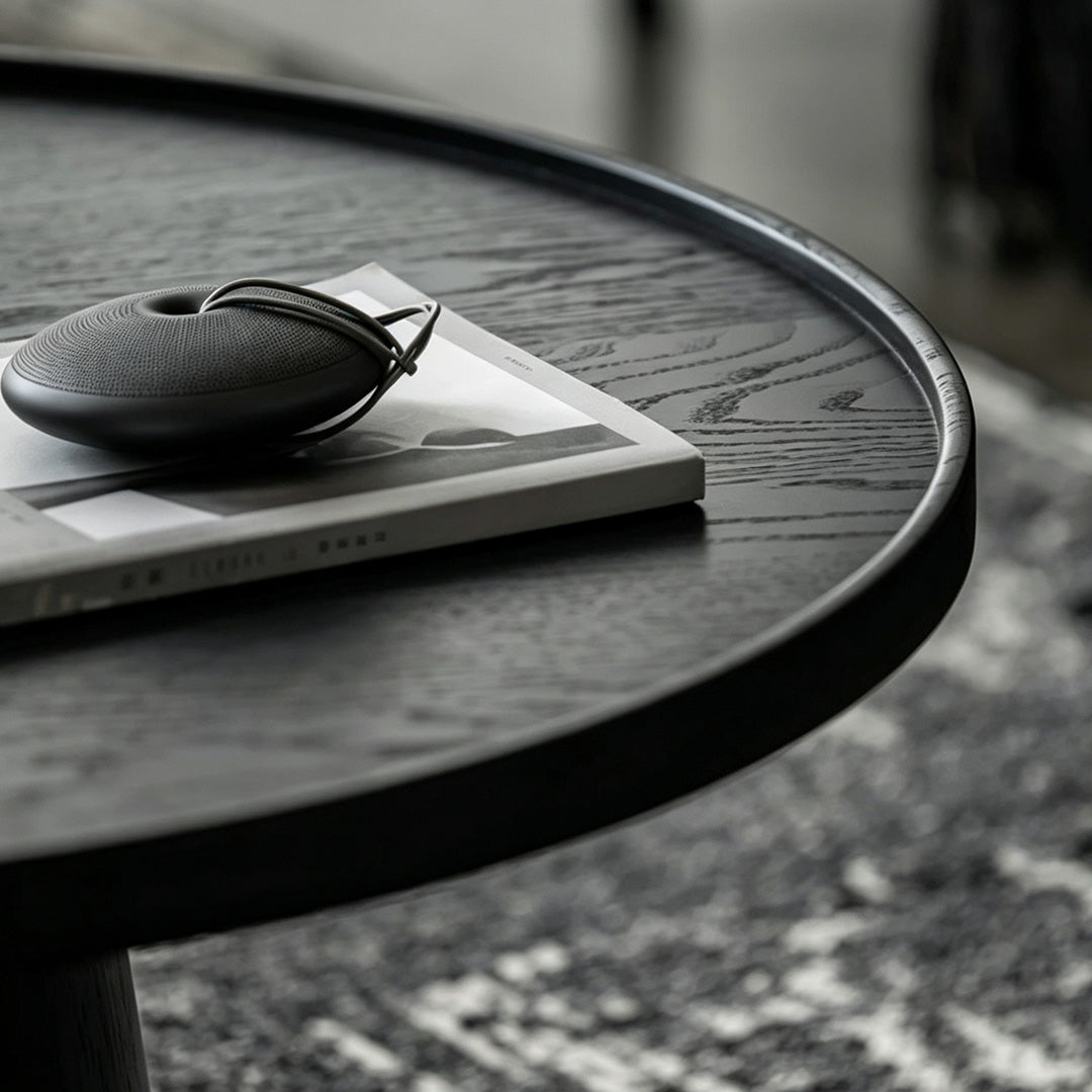 Emmett Matte Black Round Coffee Table
