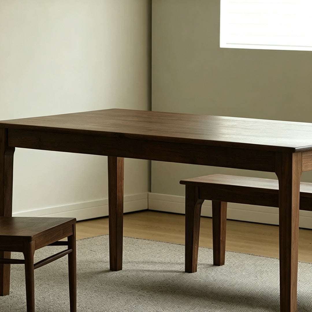 Victor Walnut Solid Wood Dining Table