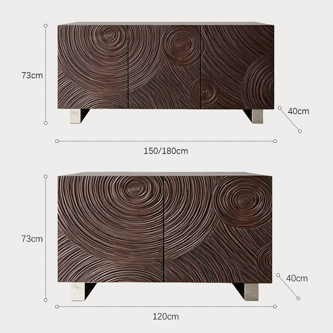 Sorelle Dark Wood Textured Sideboard