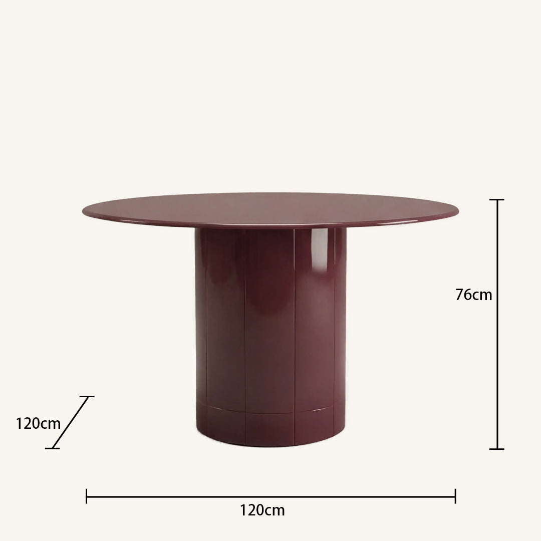 Laurel Gloss Burgundy Round Dining Table