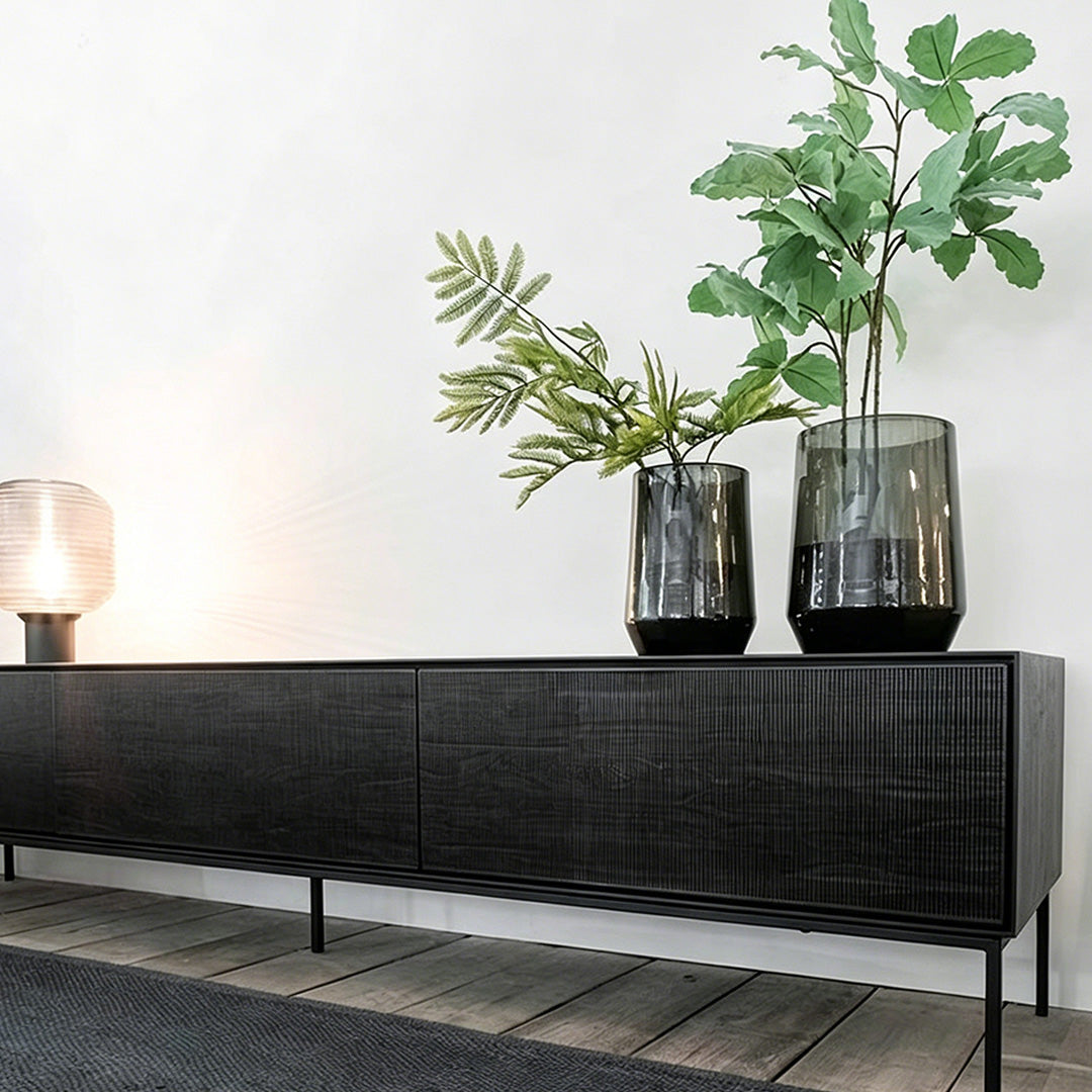 Reuben Matte Black Low Storage Unit