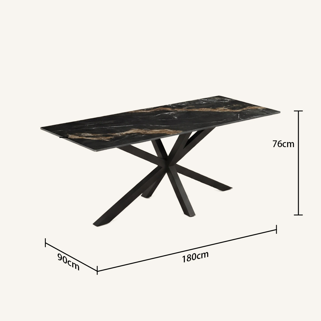 Fulbourn Black Marble-effect Dining Table