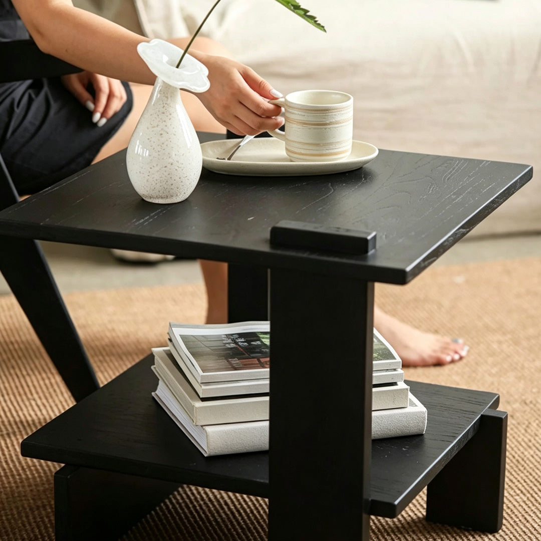 Holden Black Wood Accent Side Table