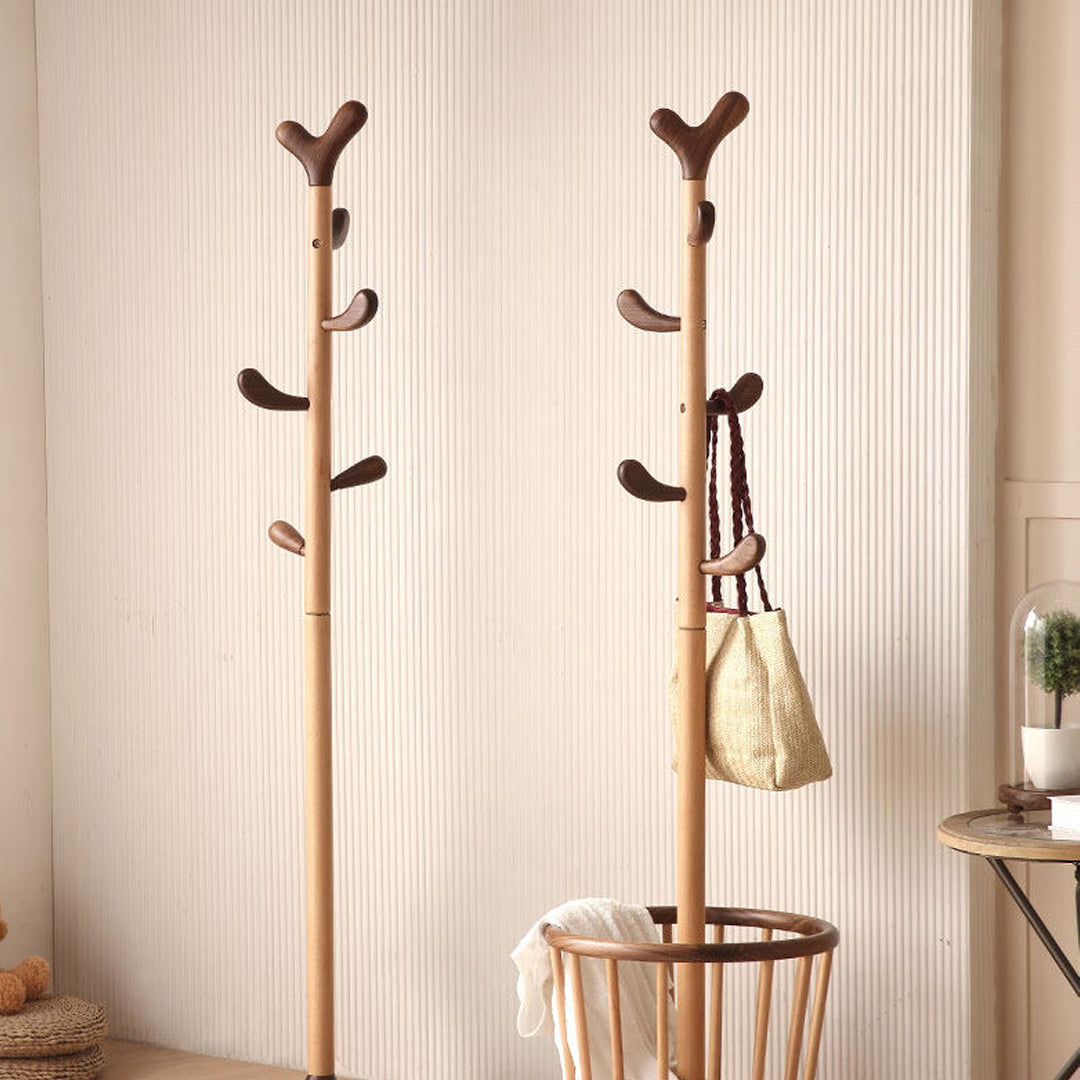 Julian Two-tone Wood Coat Stand With Basket