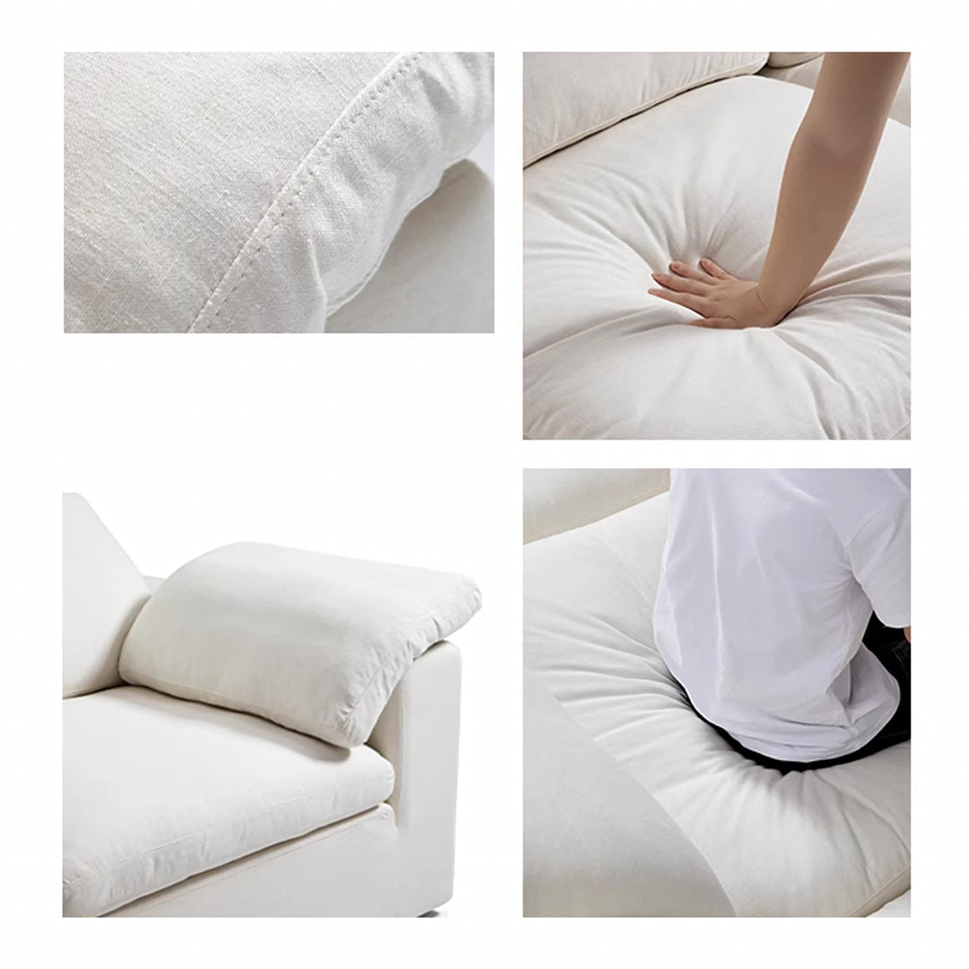 Farid Two Seater, Three Seater Sofa, Modular Sofa, White Linen-Weilai Concept