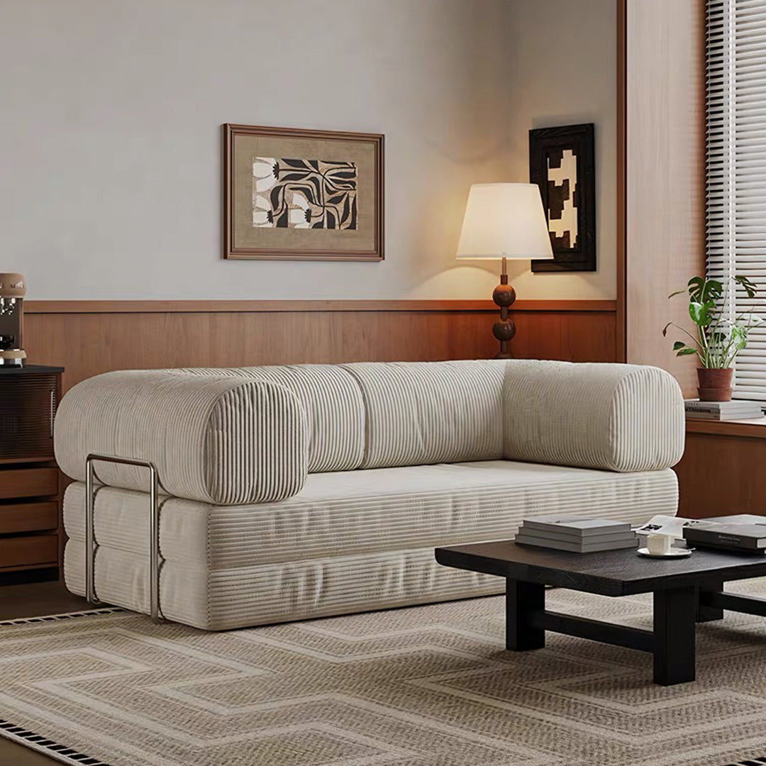 Bacardi Foldable Lazy Sofa Bed For Lounging, Corduroy with single sofa chair bed