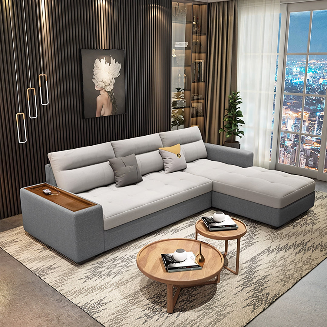Lobo Sectional Sofa With Storage, Chaise Lounge Sofa Bed with faux leather bed sofa