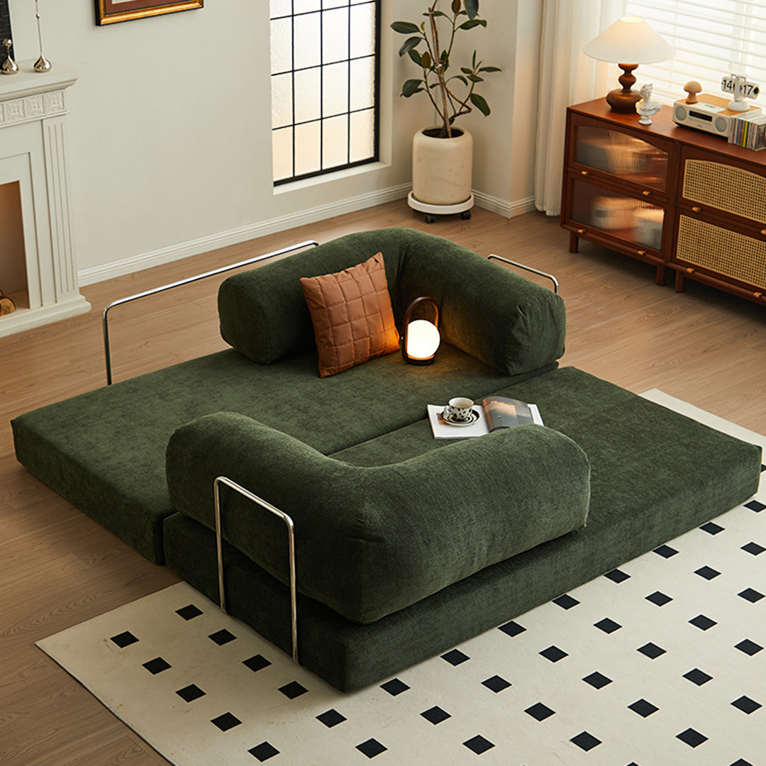 Yamada Foldable Lazy Sofa Bed, Corduroy with corner sofa and snuggle chair