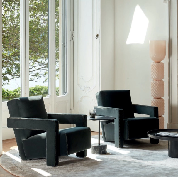 Cassina Utrecht Armchair Designer Sofa Chair Minimalist Small Apartment Italian Single Chair 7-Character Chair