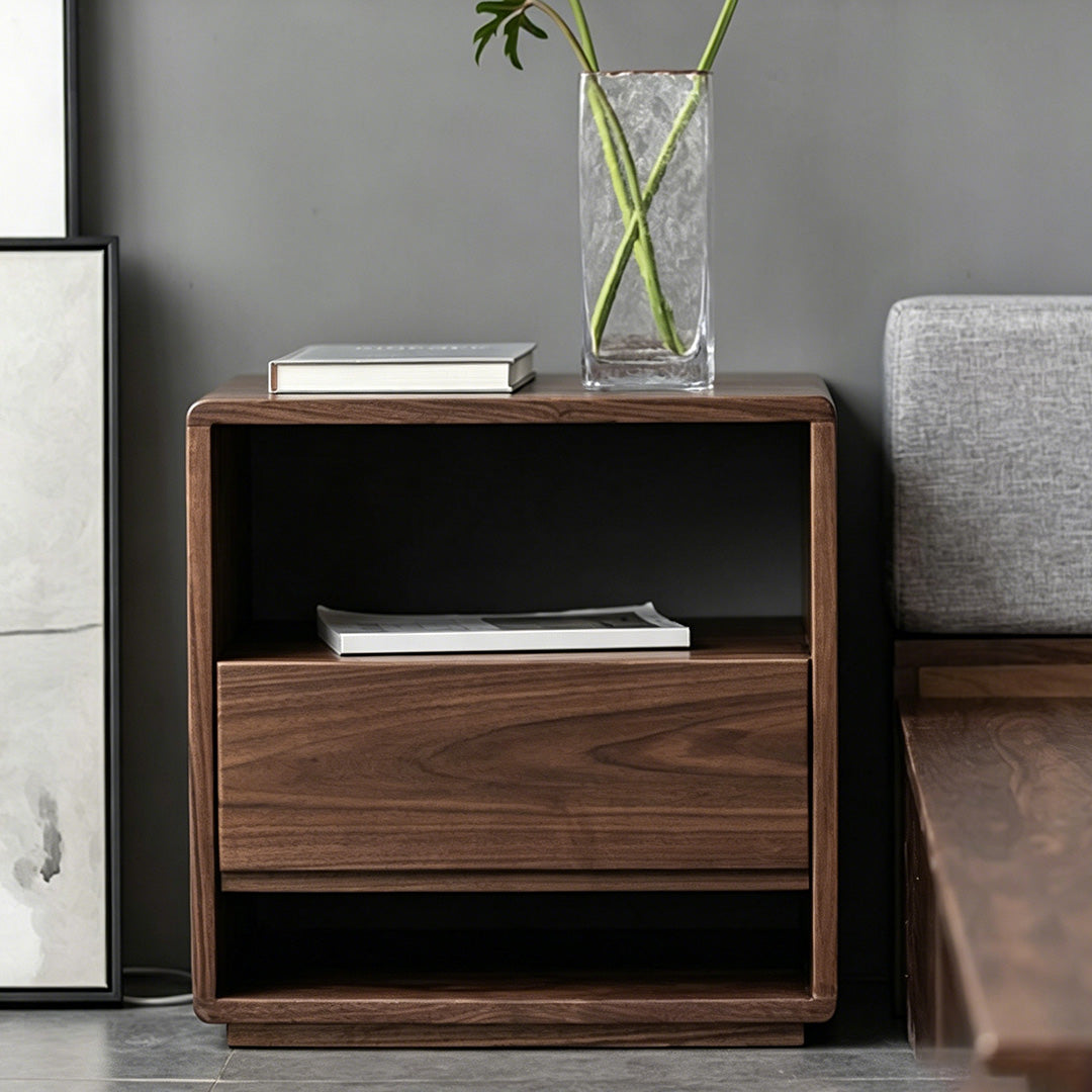 Laurel Brown Solid Wood Bedside Table