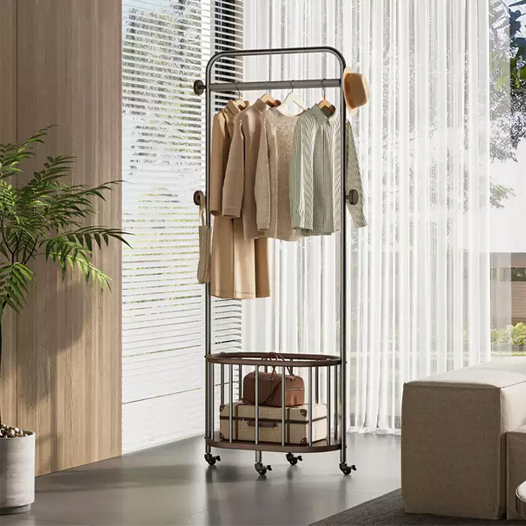 Darven Bronze Metal And Wood Garment Rack