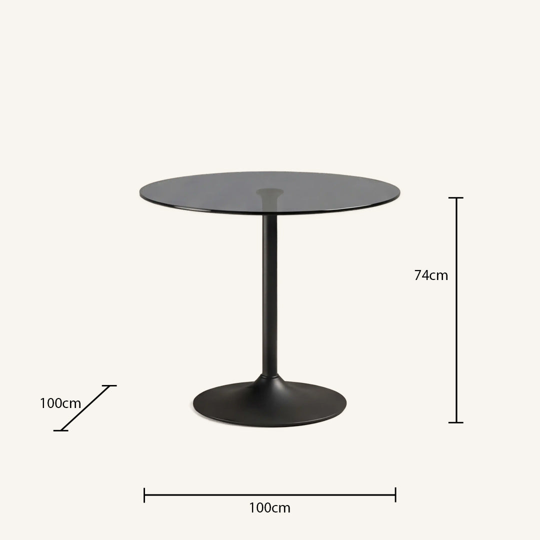 Fulbourn Black Glass Dining Table