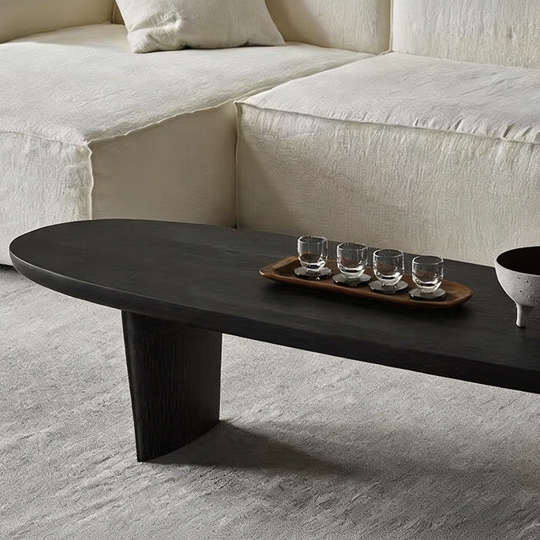 Carew Black Solid Wood Oval Coffee Table