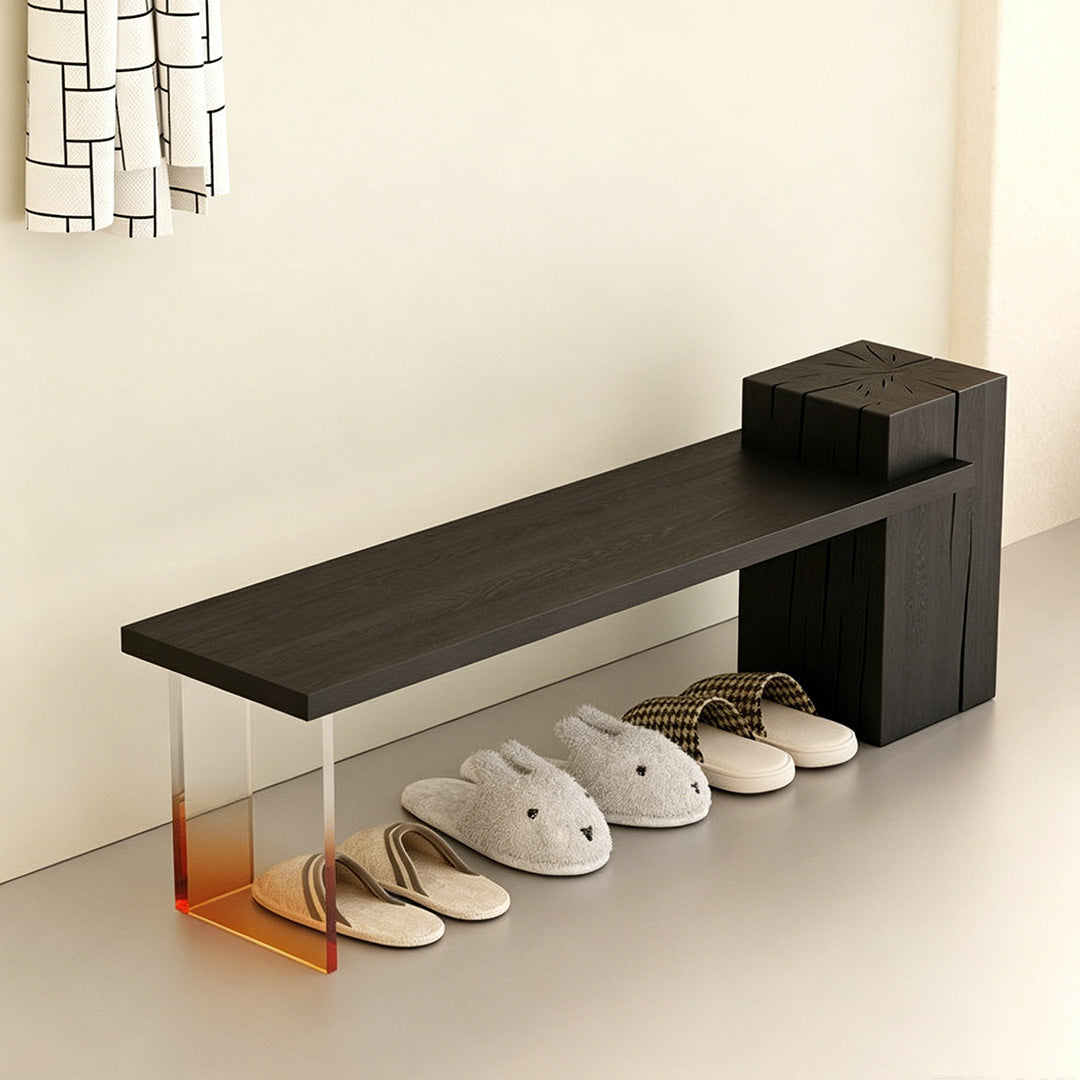 Cruz Amber Gradient Acrylic And Dark Wood Shoe Bench
