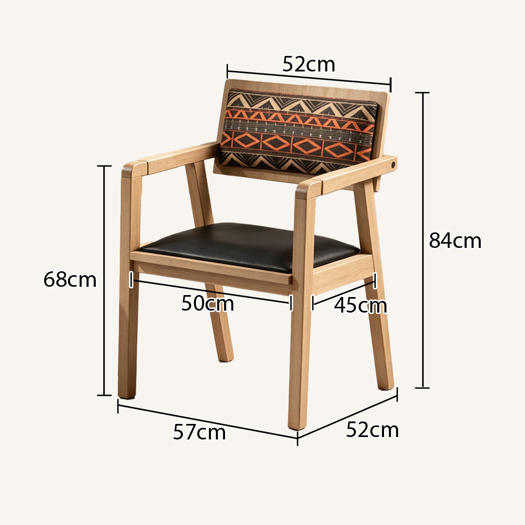 Sahara Terra Tribal Accent Dining Chair,Wood
