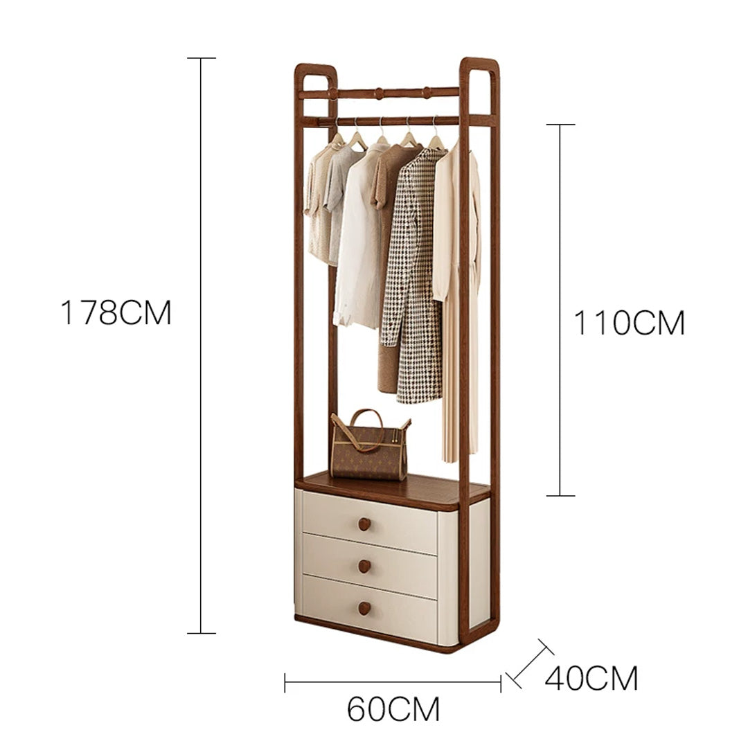 Sigurd Walnut And Cream Freestanding Garment Rack