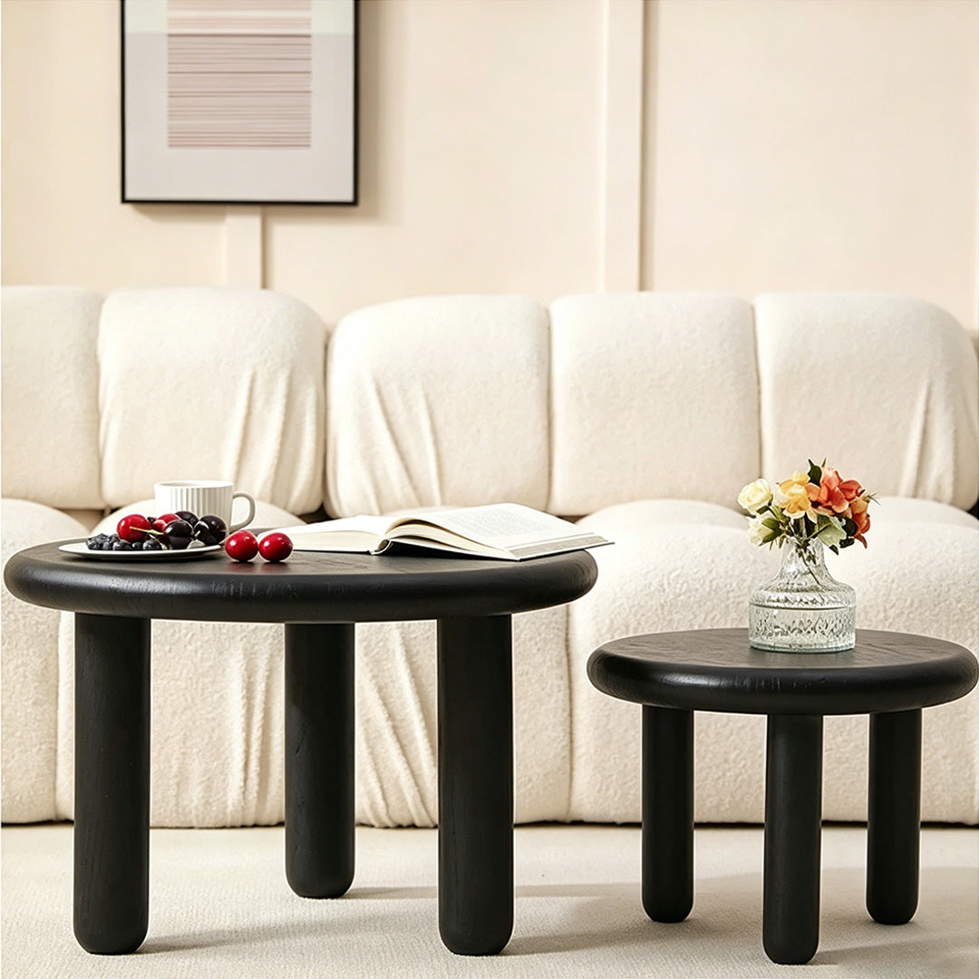 Bertie Matte Black Low Profile Coffee Table Set