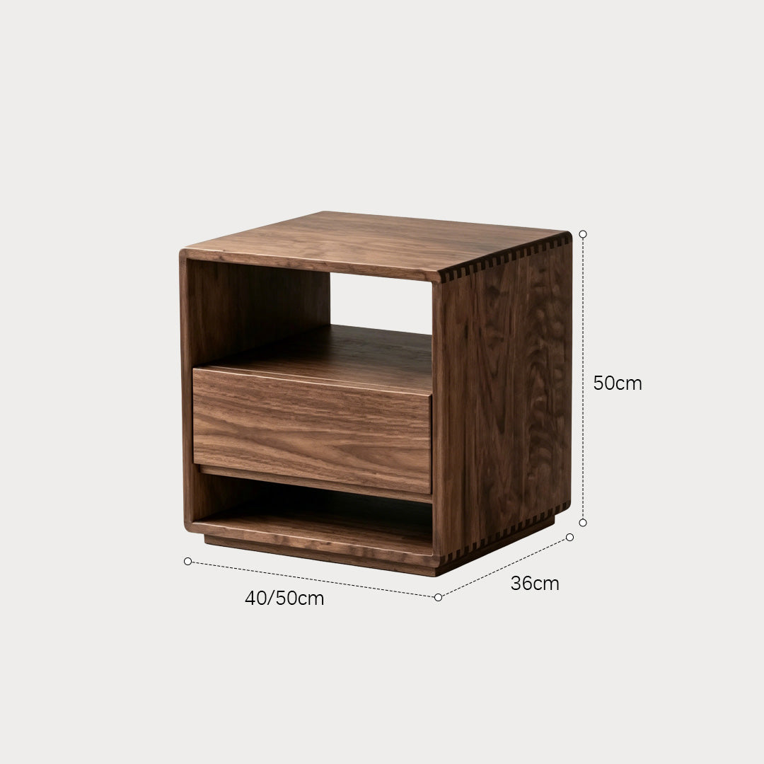 Laurel Brown Solid Wood Bedside Table