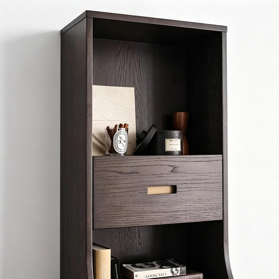 Owen Dark Wood And Woven Cane Storage Cabinet