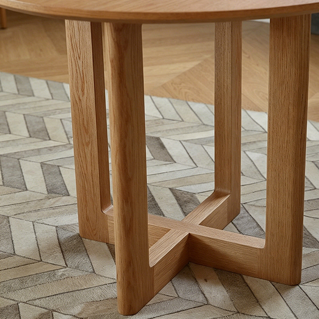 Miles Natural Oak Round Dining Table