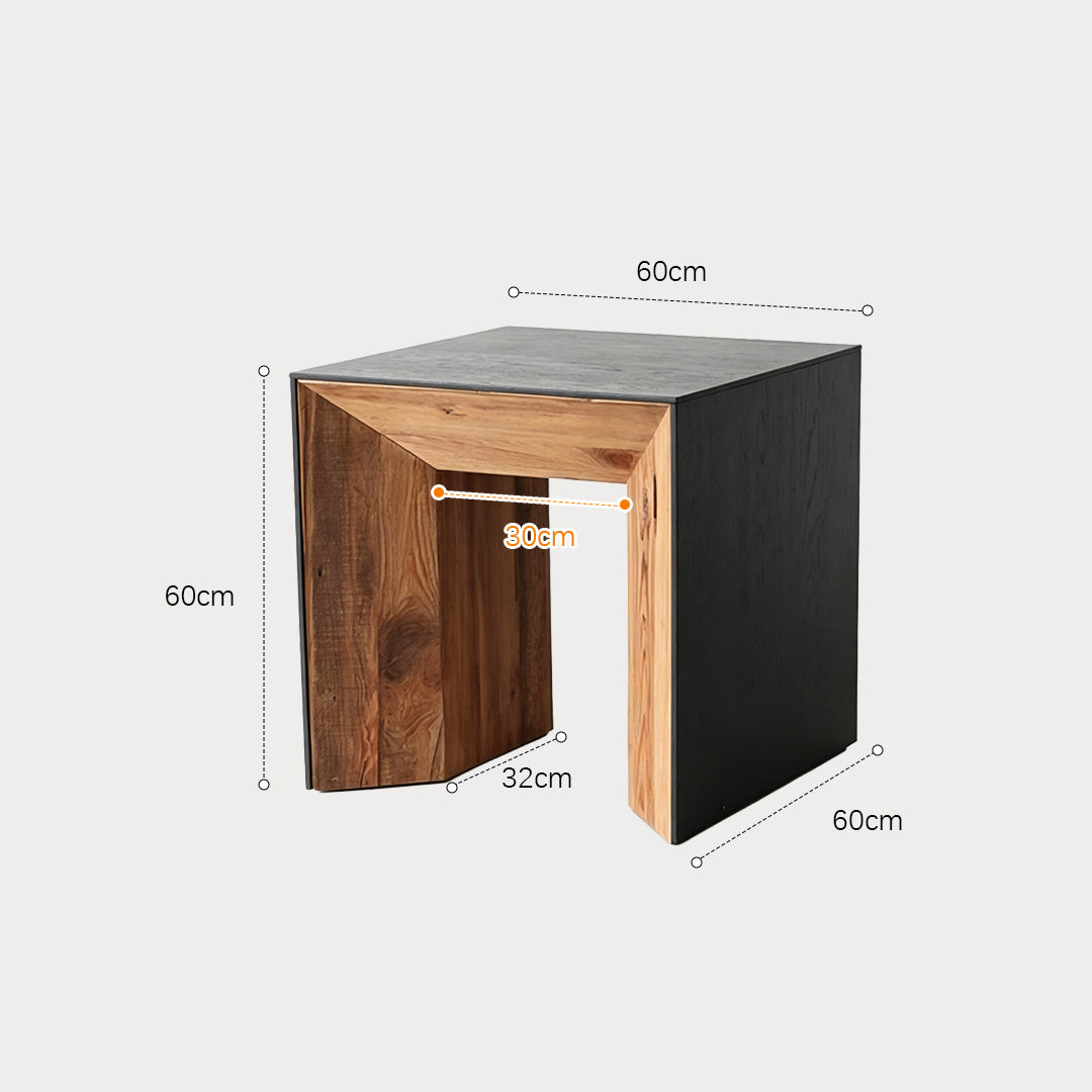 Ferris Black Oak And Natural Wood Side Table