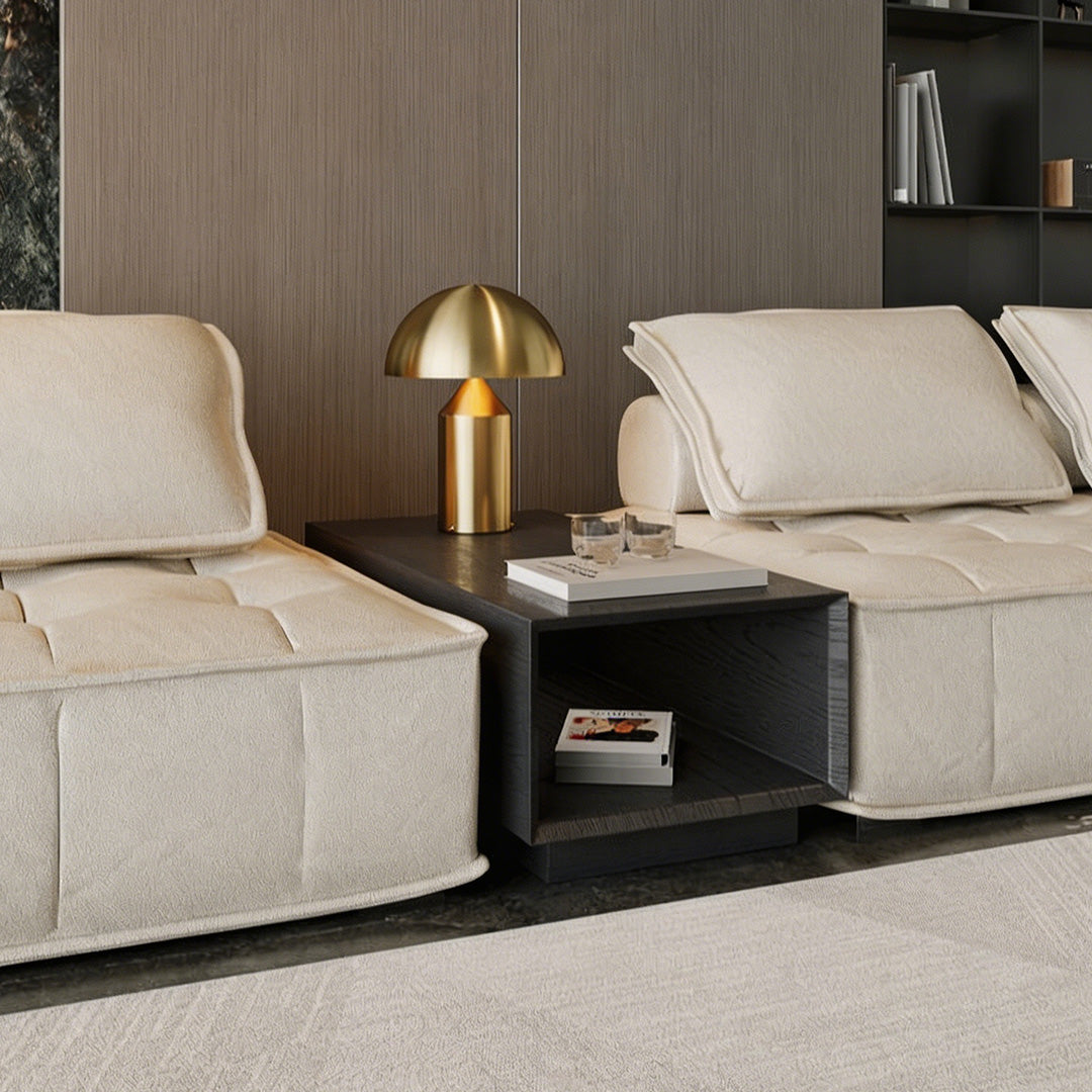 Caspian Black Marble-effect Side Table
