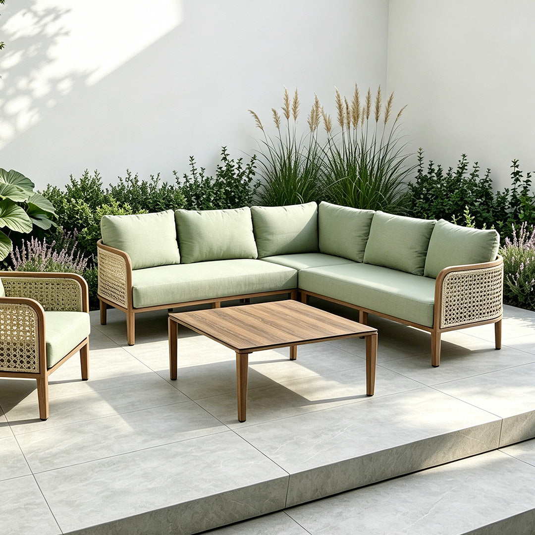 Charlie Sage Green Outdoor Sectional Sofa Set