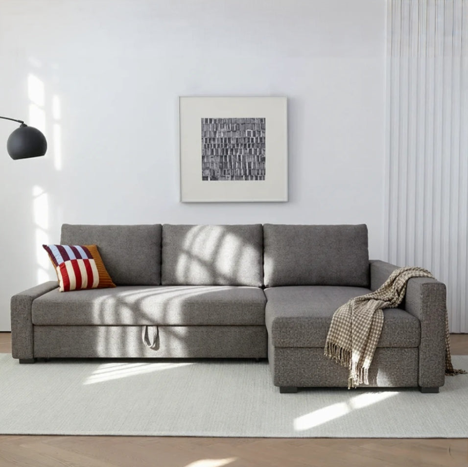 Luxury Three Seater Corner Sofa Bed With Practical Storage Space