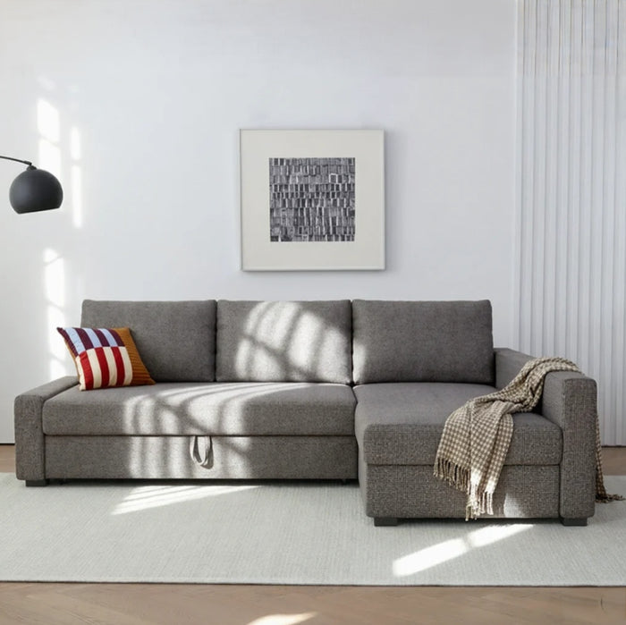 Luxury Three Seater Corner Sofa Bed With Practical Storage Space