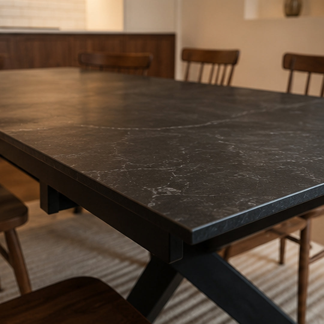 Avalon Black Marble-effect Dining Table
