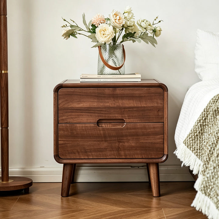 Dustin Walnut Bedside Table