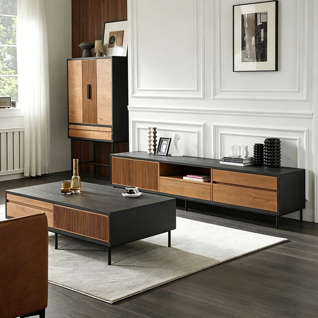 Julian Black And Walnut Low Media Unit
