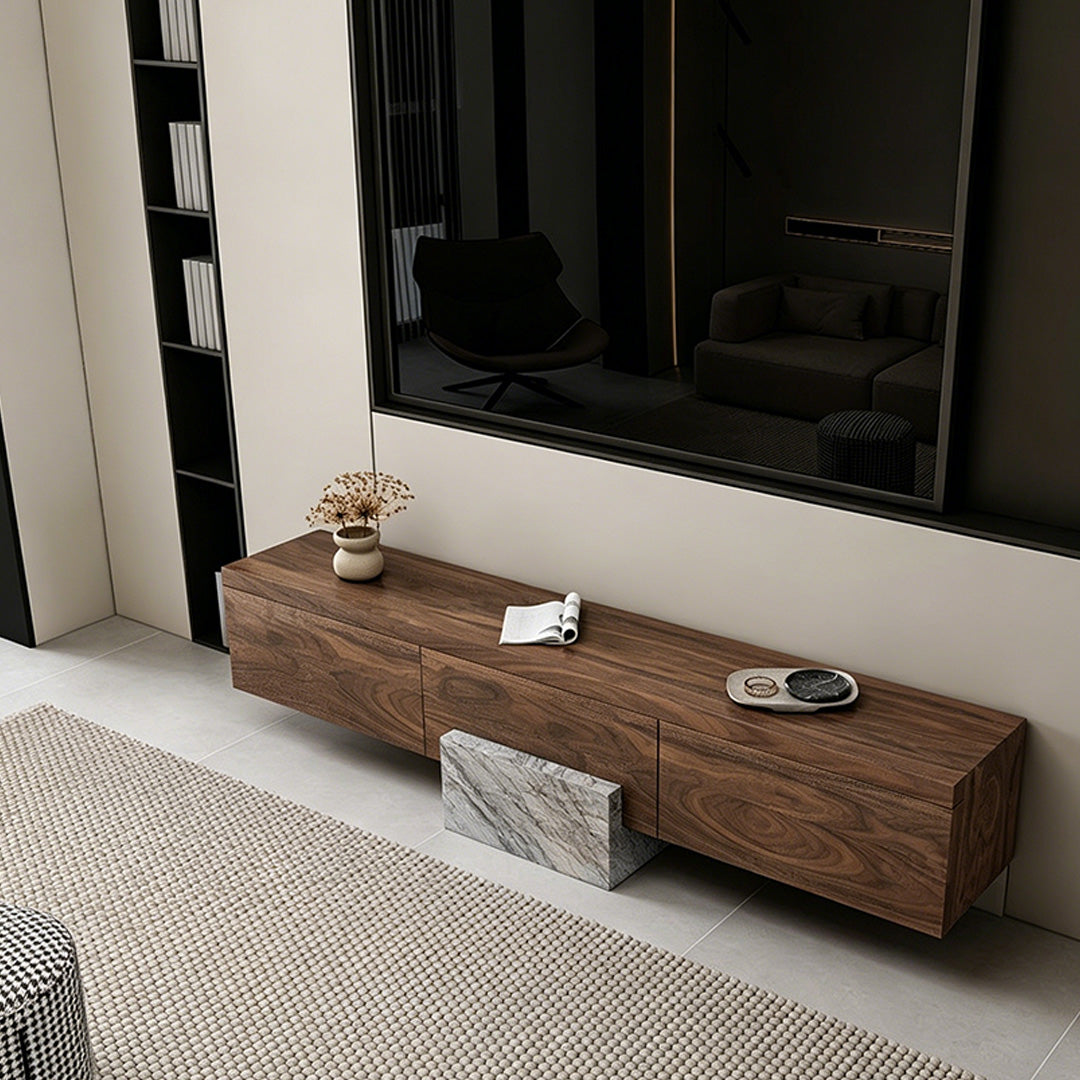 Harvey Walnut Wall-mounted TV Unit