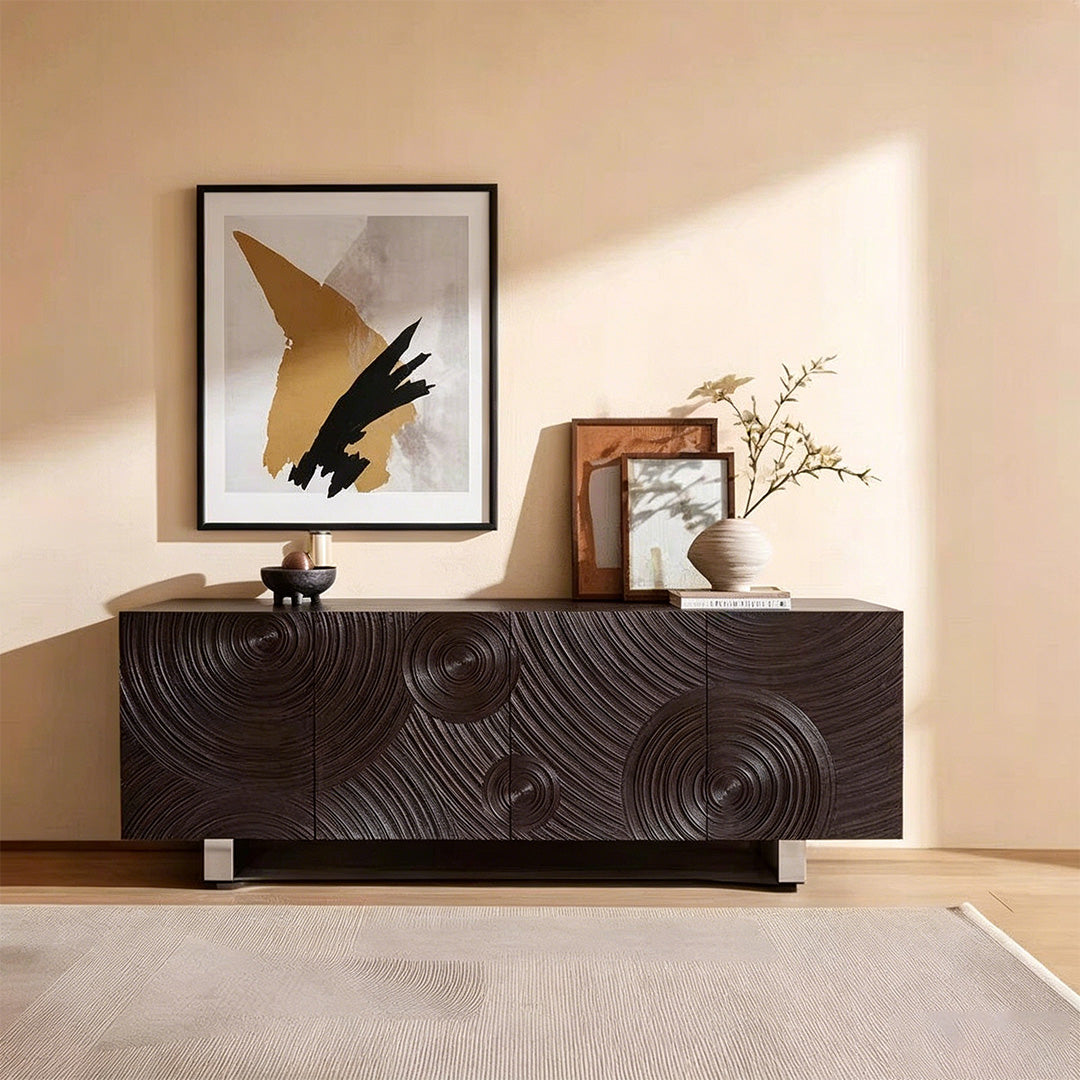 Sorelle Dark Wood Textured Sideboard