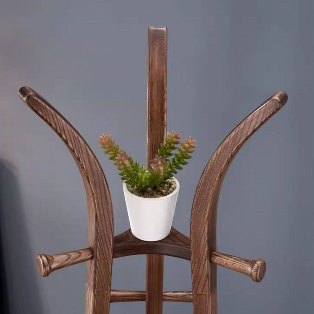 Fulbourn Walnut Wood Standing Coat Rack