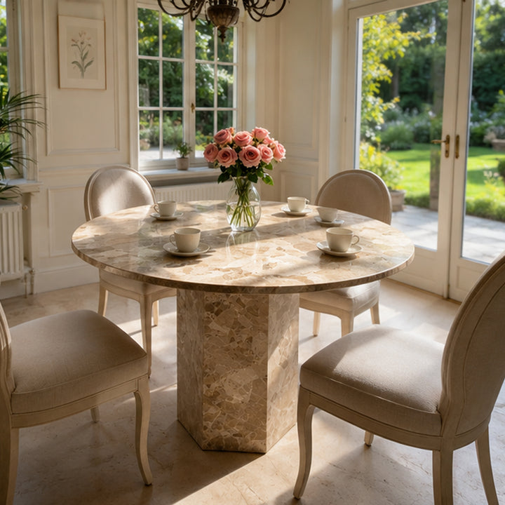 Prescott Beige Terrazzo Dining Table